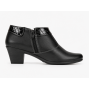 Botine dama negre din piele naturala box cu toc gros si fermoar lateral MV4NBOX